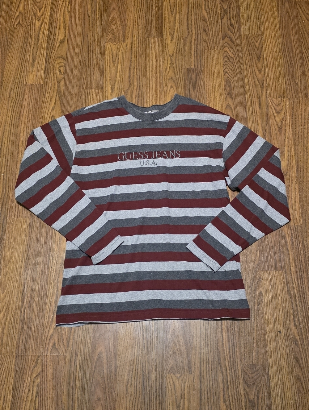 Vintage Guess Jeans USA 90s Striped Long Sleeve Shirt Made in Canada Small S/P